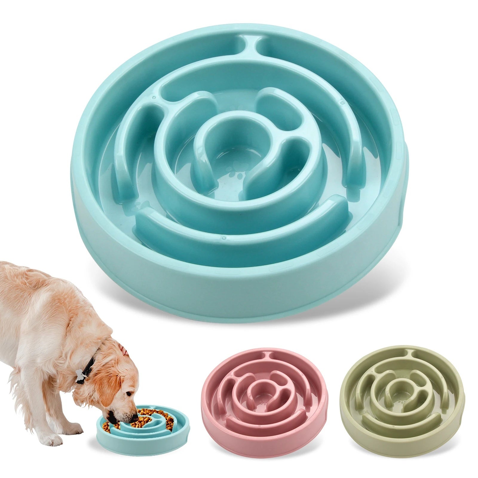 Slow Feeder Dog Bowl, Maze Design with Non-Slip Base