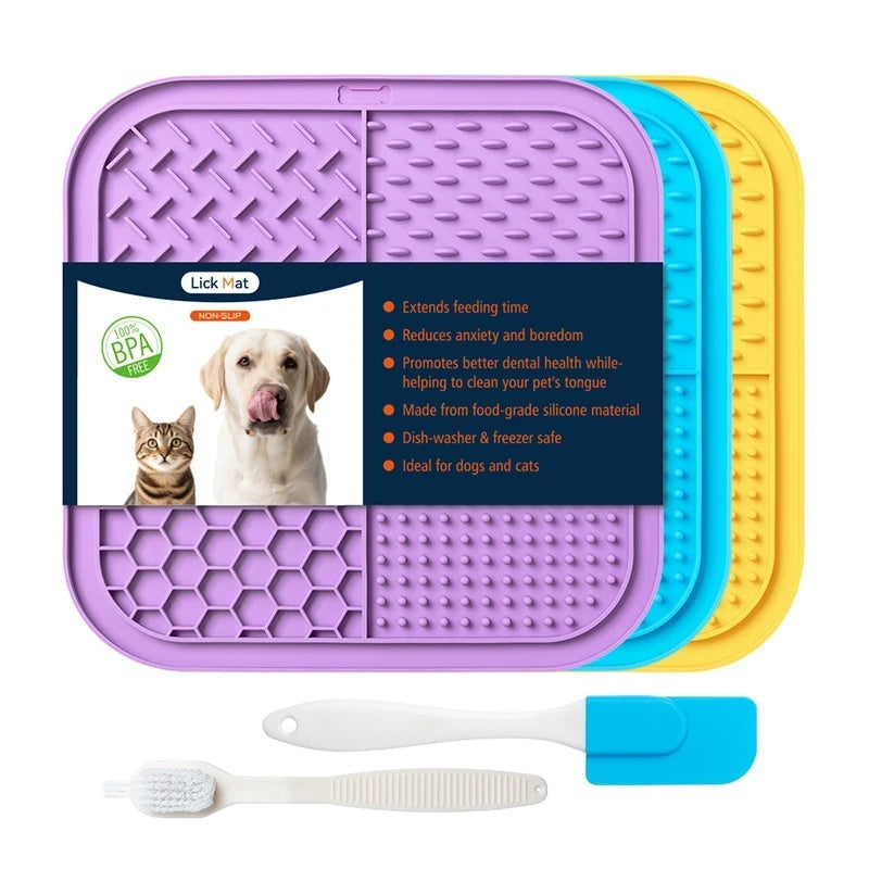 Lick Mat for Dogs, 2-Pack with Suction Cups