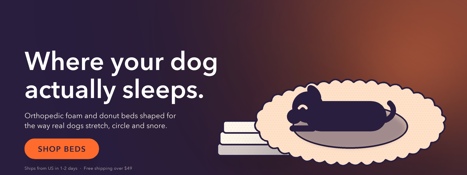 Where your dog actually sleeps — orthopedic and donut beds shaped for real dogs. Lucentis